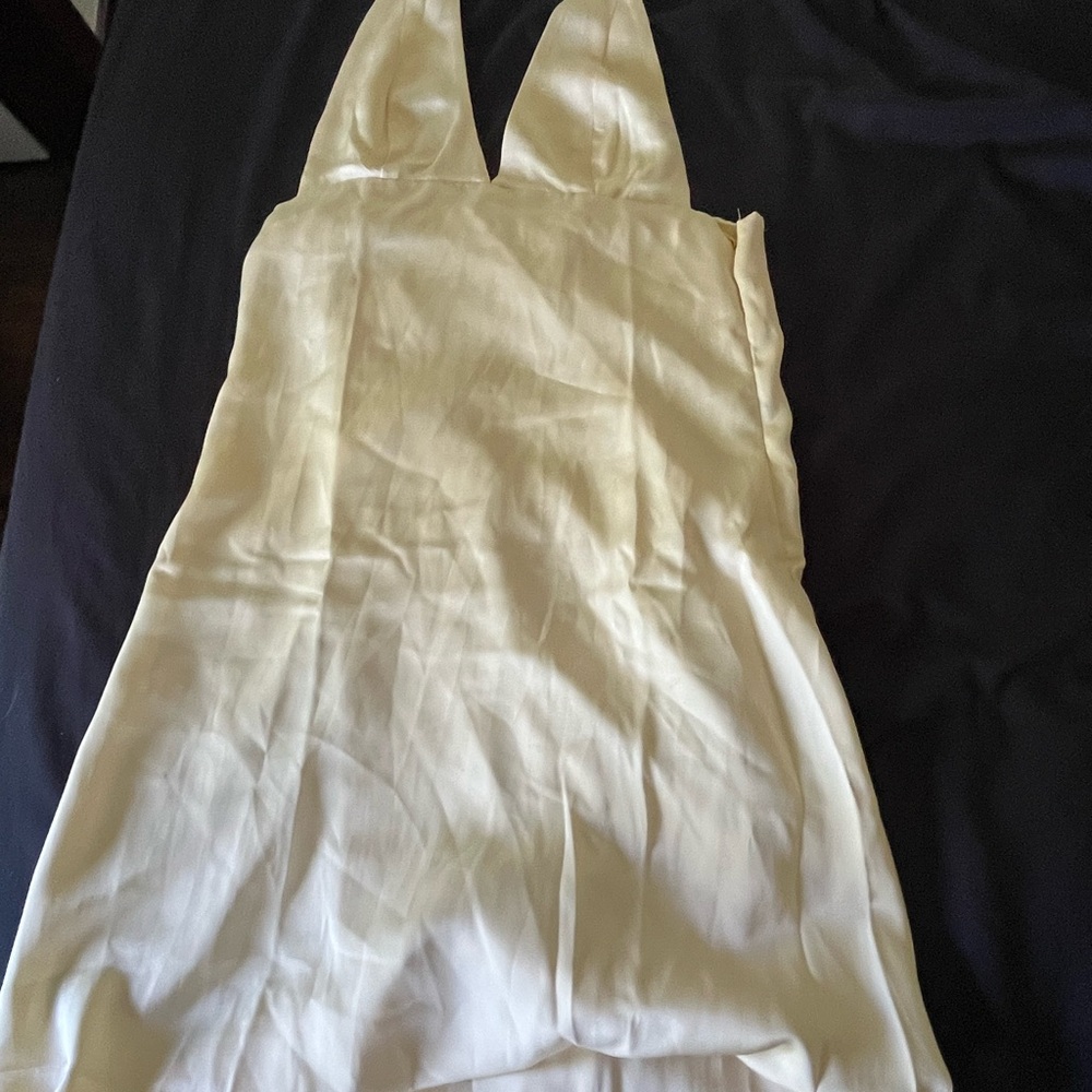 Stylish Butter Yellow halter dress